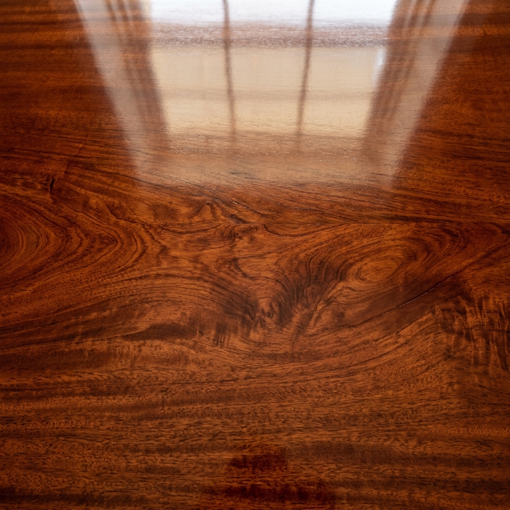 Restored mahogany table surface