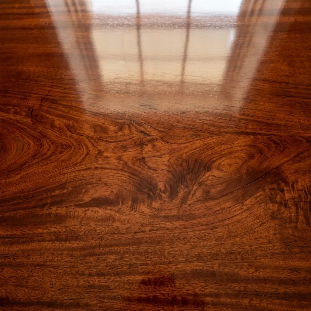Restored mahogany table surface