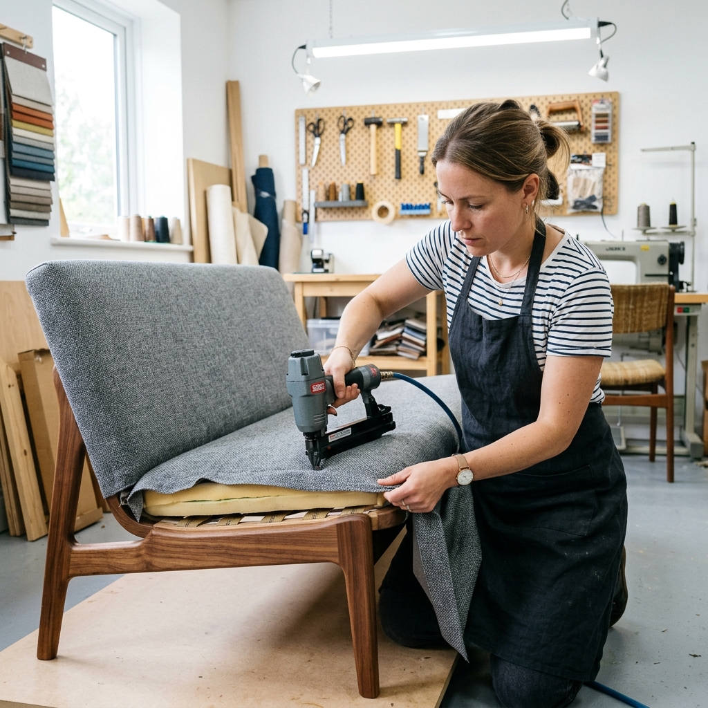 Sofa reupholstery process